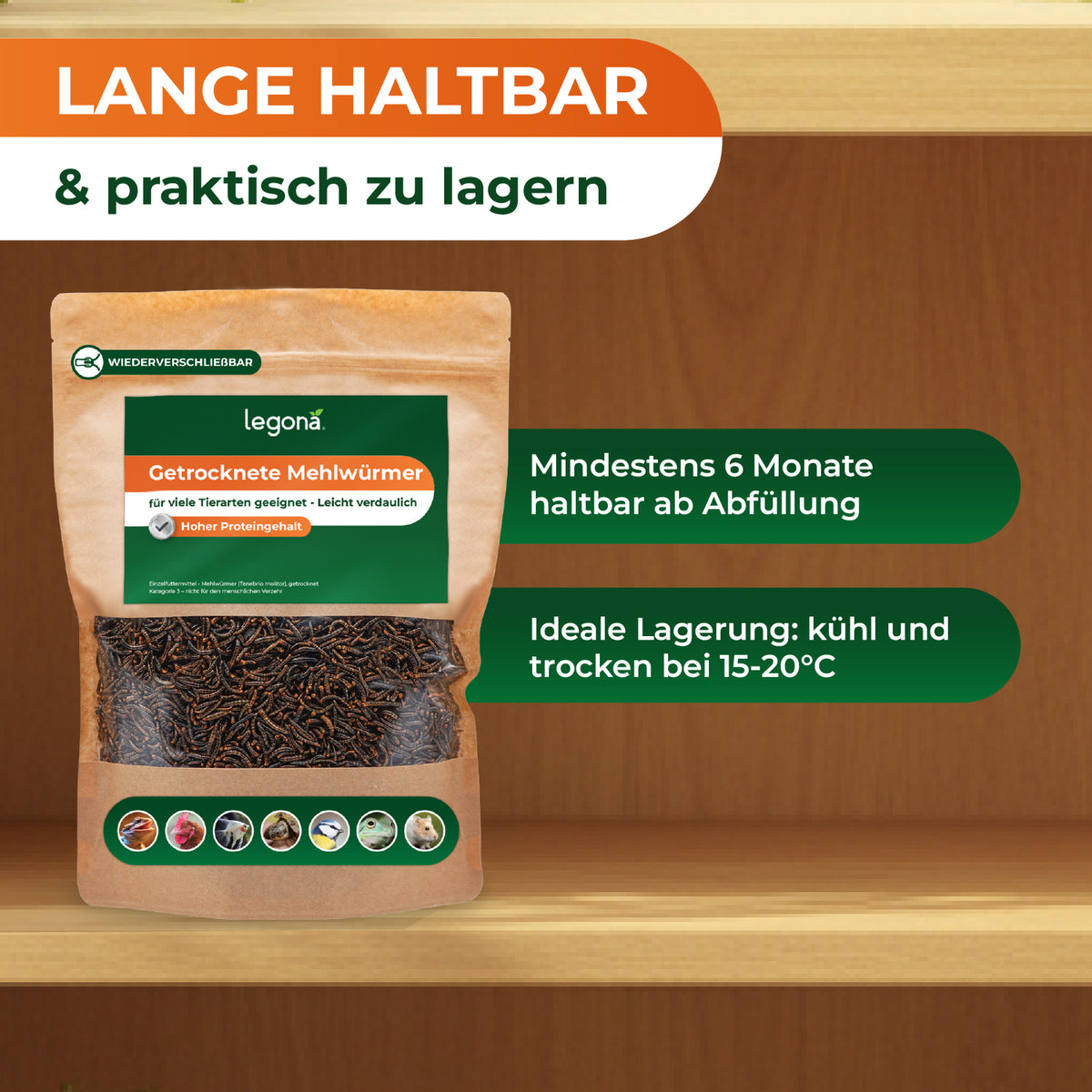 Getrocknete Mehlwürmer