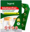 Verpackung von "Legona Mottenfrei" mit Schlupfwespen gegen Lebensmittelmotten und Hinweis auf Vollbehandlung mit drei Anwendungen